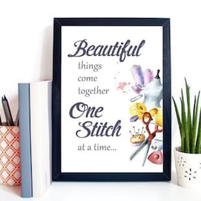 Quadro Para Atelier De Costura - Frase 45X34Cm