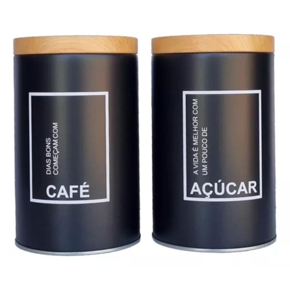 Kit 2 Porta Mantimentos Pote Espaço Café E Açucar Decoração