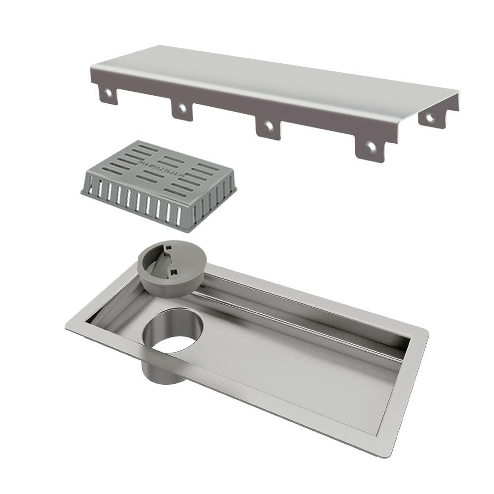Ralo Linear Inox 25 cm Base Inox Tampa Inox Escovado Tiny