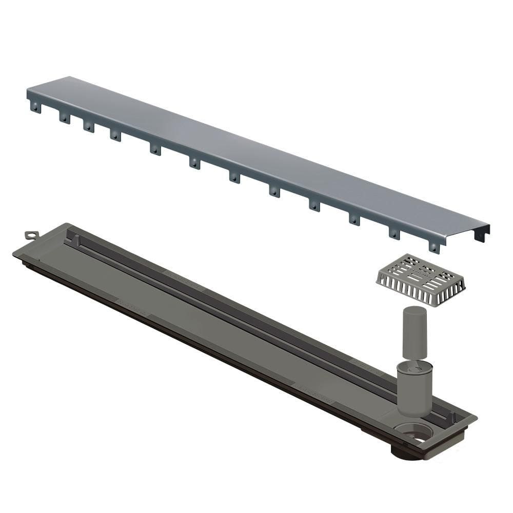 Ralo Linear Inox 75 cm Saída Extremidade Inox Escovado Versatile