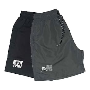 Short Tactel Masculino Cordão Muay Thai Conforto Kit 2