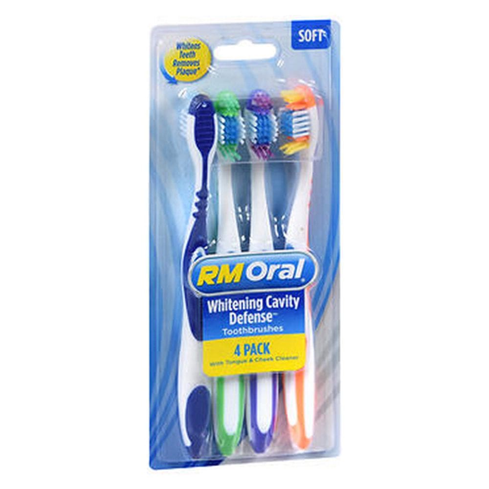 Escovas de dentes Whitening Cavity Defense 4 unidades da RM Oral (pacote com 2)