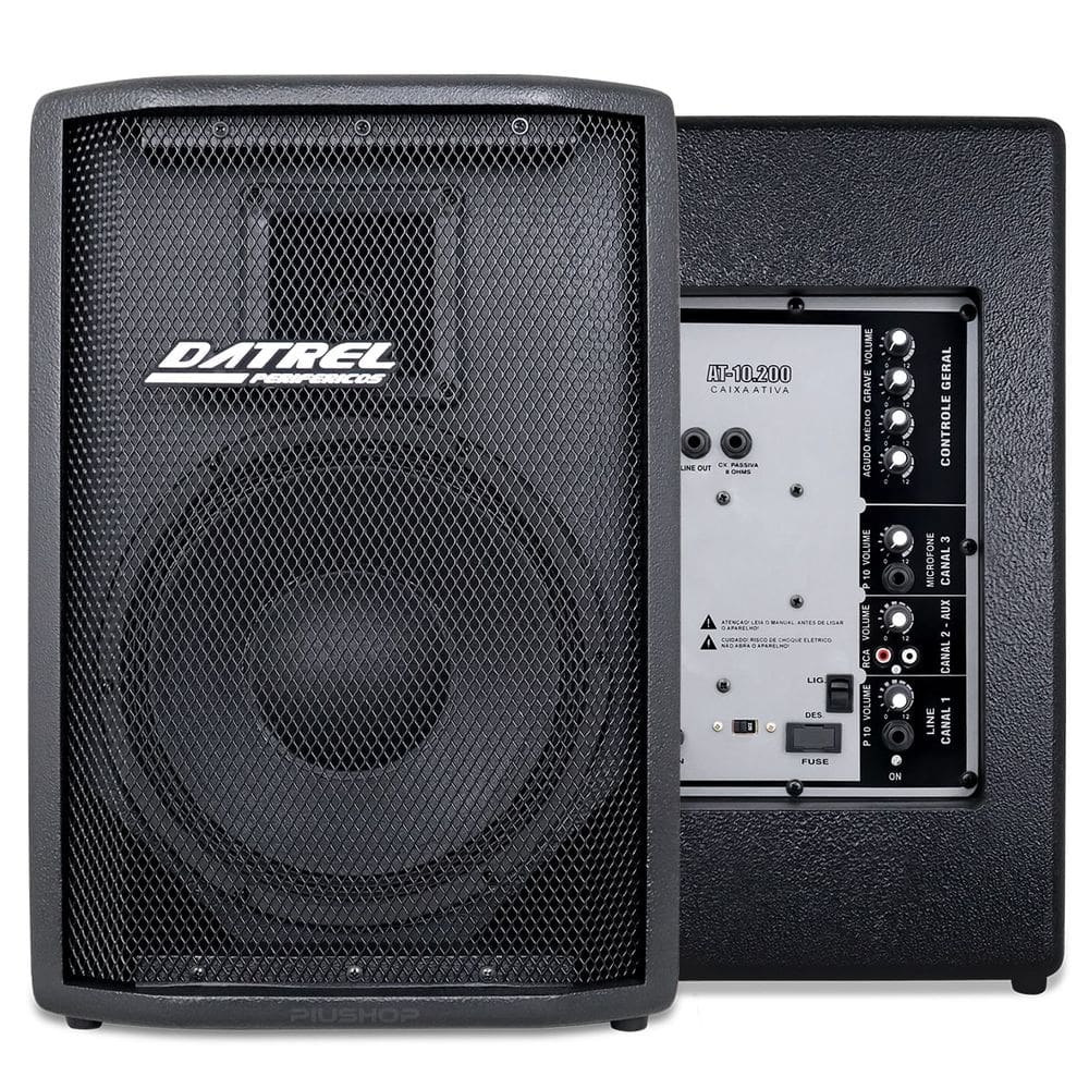 Caixa de Som Ativa Datrel AT10-200 POP 10" 200 Watts Rms