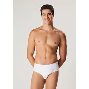 Cueca Slip Com Elástico Personalizado - Branco M Hering