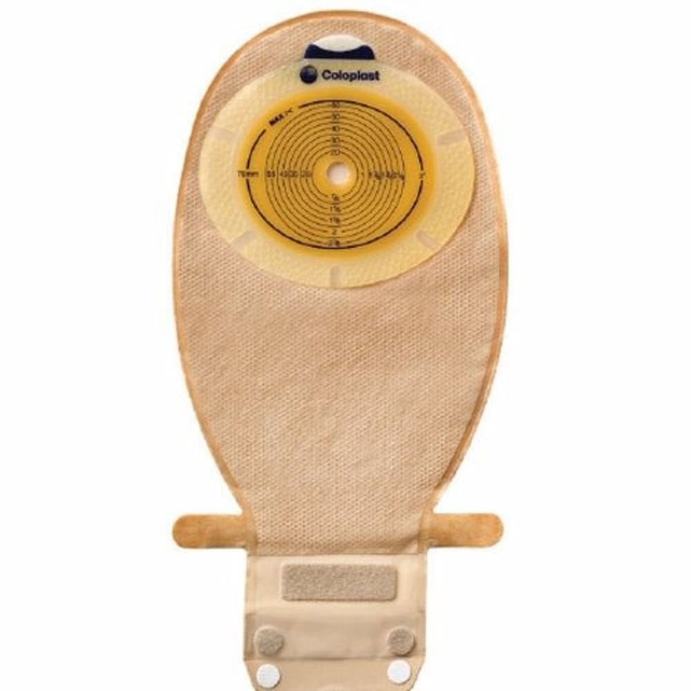 Bolsa de ostomia SenSura Xpro Sistema de peça única 3/8 a 3 polegadas Stoma Drenável Plano, Guarnição para Caber Transparente 10 Contagem por Coloplas