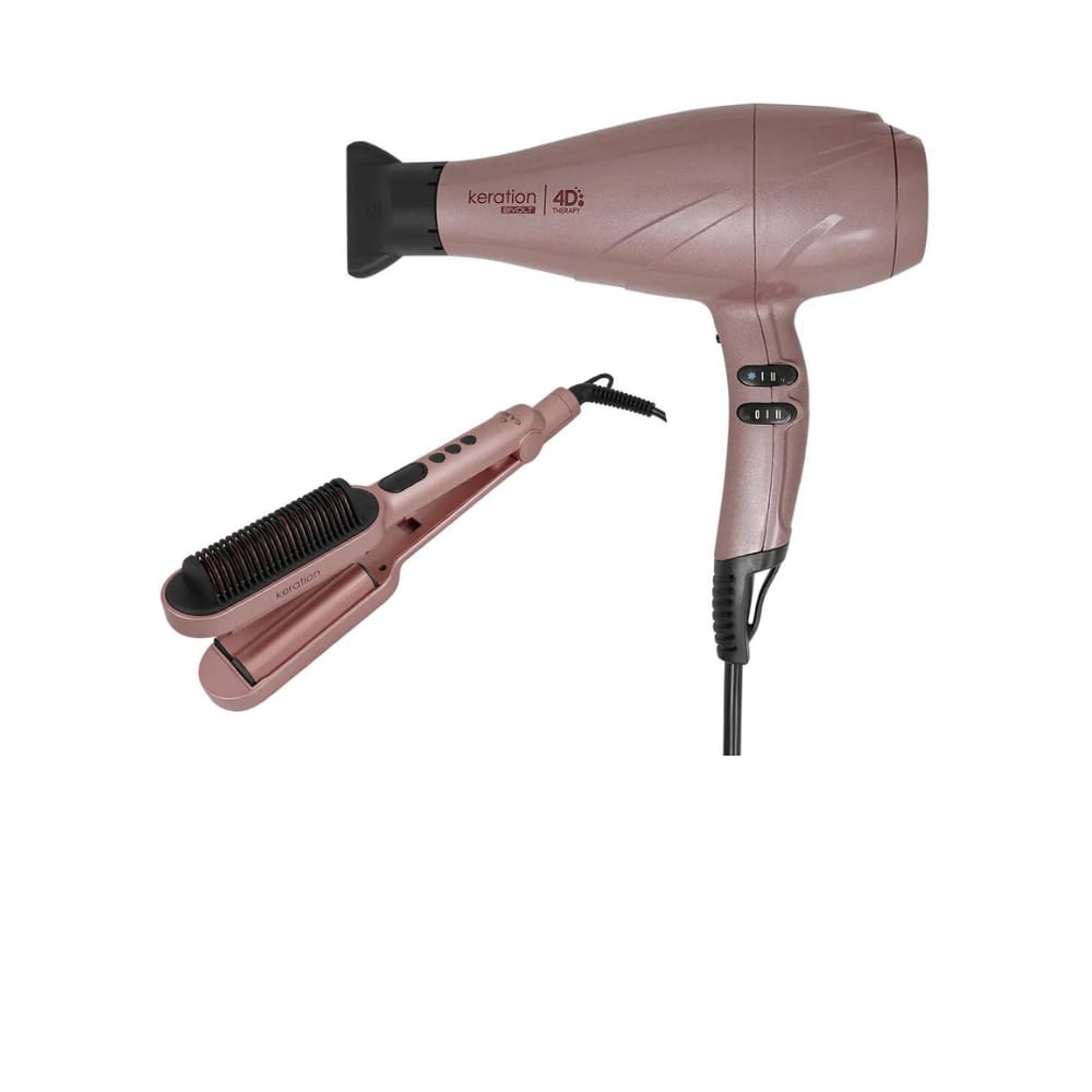Kit Gama Keration - Secador 4D 2500W Bivolt + Prancha Waver & Brush