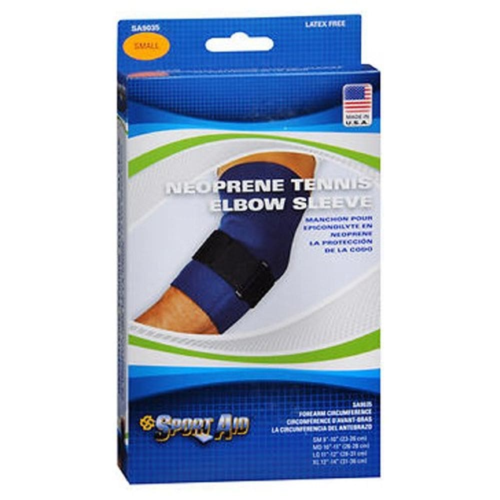 Manga de cotovelo de tênis de neoprene Sport Aid pequena 1 cada da Sport Aid (pacote com 2)