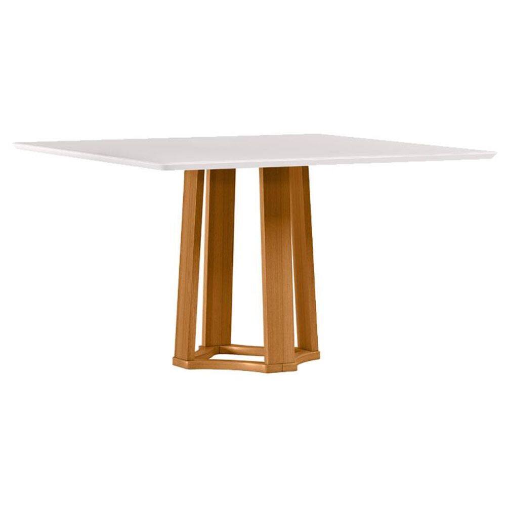 Mesa de Jantar 135x135 cm Treviso com Vidro Ype Off White– New Ceval