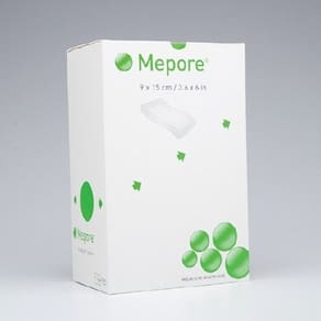 Curativo adesivo Mepore 3-3/5 x 6 polegadas não tecido Spunlace poliéster retângulo branco estéril branco 50 unidades da Molnlycke (pacote com 2)