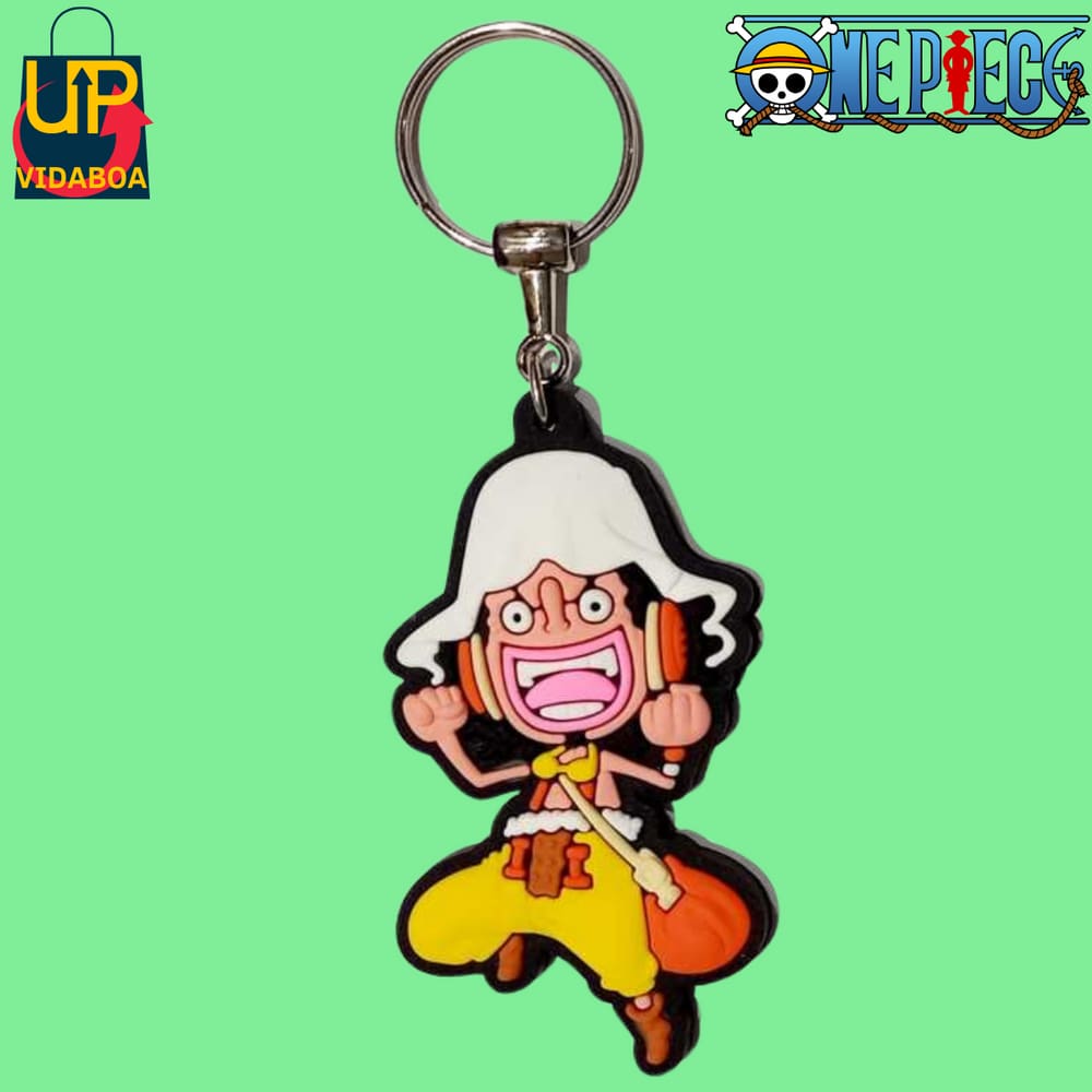 Chaveiro One Piece  - Usopp - duas mãos para cima