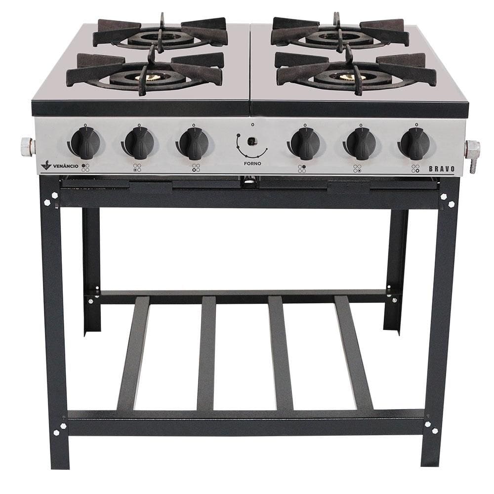 Fogão Profissional 4 Bocas Venâncio Linha Bravo Br4b
