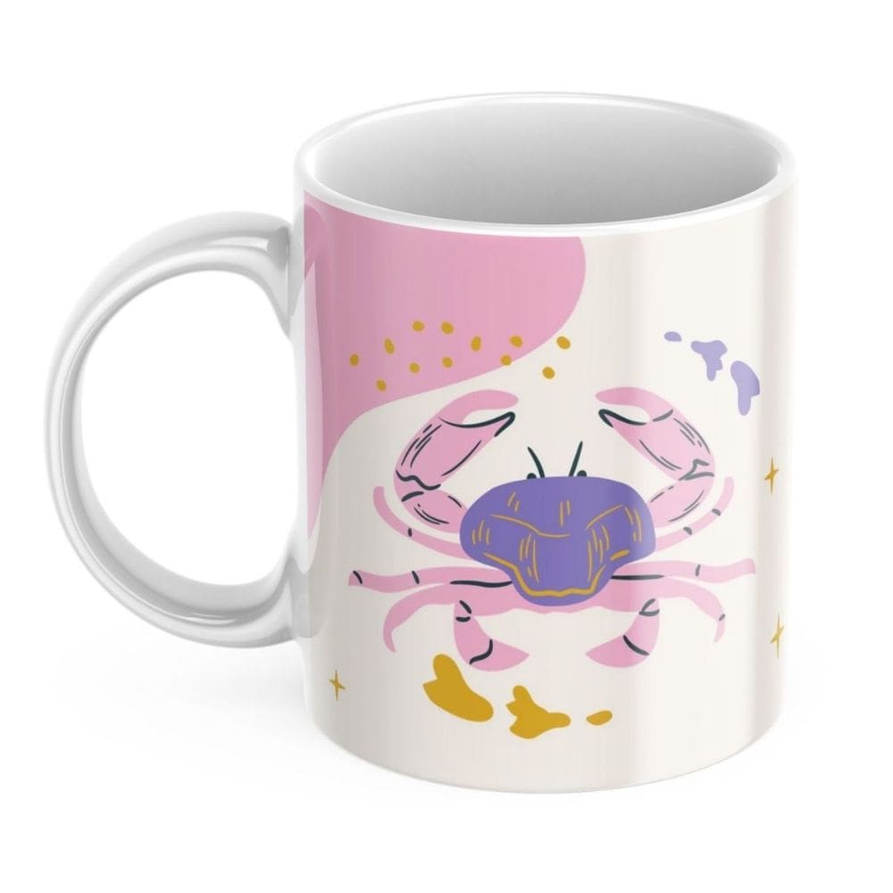 Caneca Xicara de Café ou Chá de Porcelana Personalizada Signos Cancer Divertida Engraçada para Presente Criativo 325ml