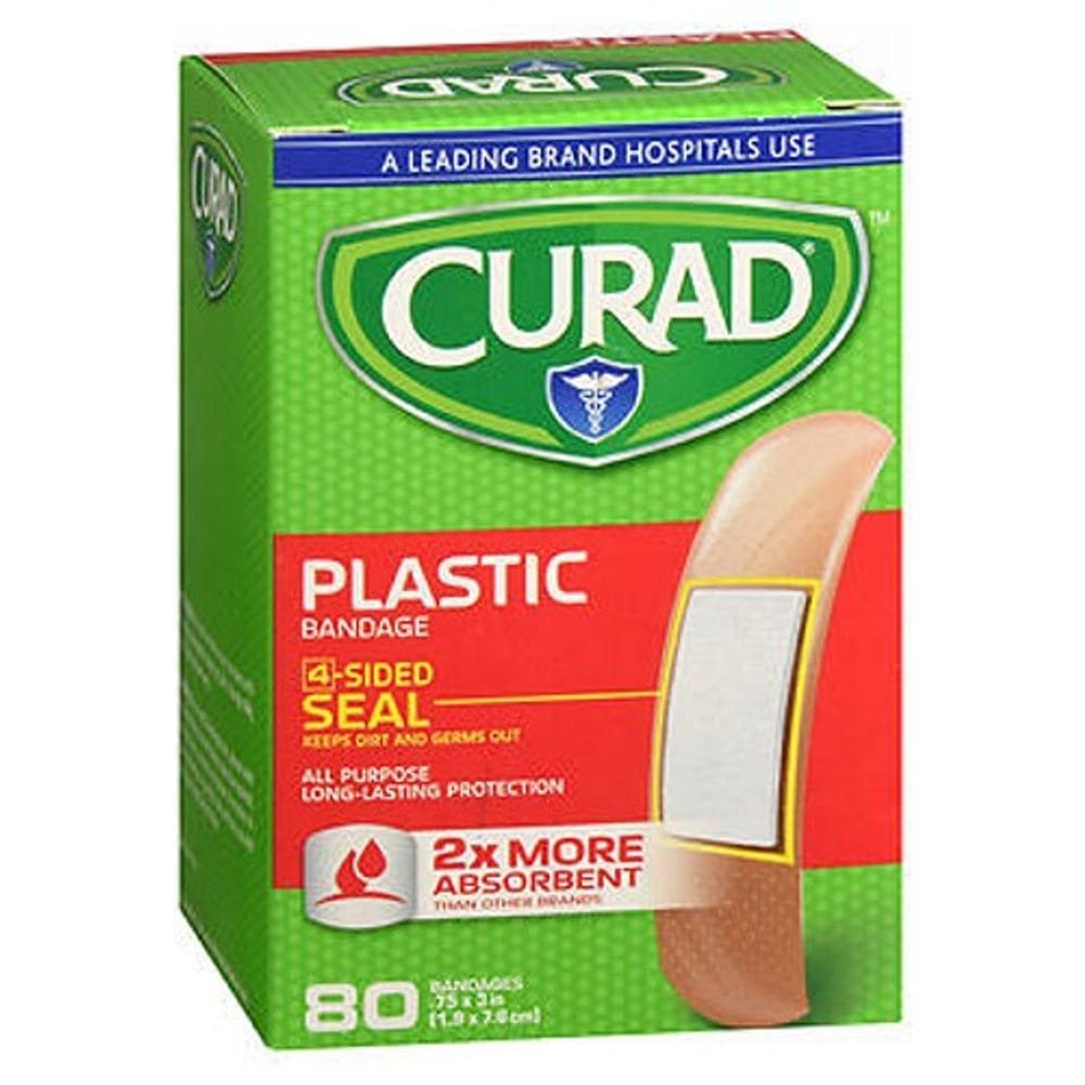 Bandagens de plástico Curad 80 cada da Medline (pacote com 2)