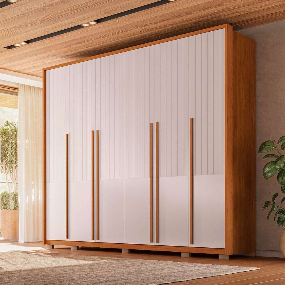 guarda-roupa casal espartacus 6 pt 6 gv freijó e off white