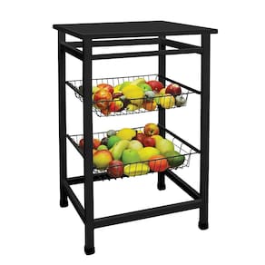 fruteira para micro-ondas jumbo 2 cestos preta
