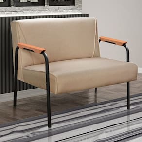 Namoradeira Decorativa Braços Fixo Jade Marrom