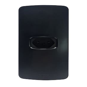 Tomada Padrão 20A com Placa 4x2 Horizontal Gracia Maxx Alumbra Preto