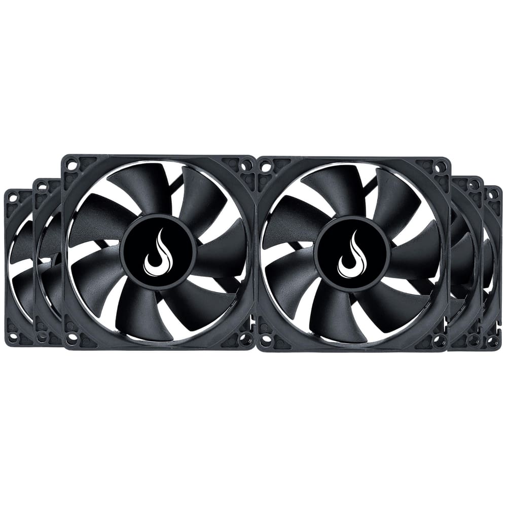 Kit 6 Cooler Fan Rise Mode Black 80mm 12v Preto - RM-BK-02-FB
