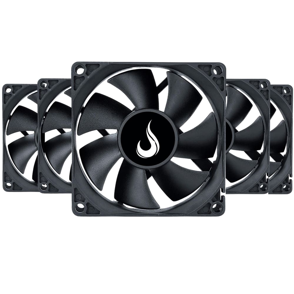 Kit 5 Cooler Fan Rise Mode Black 80mm 12v Preto - RM-BK-02-FB