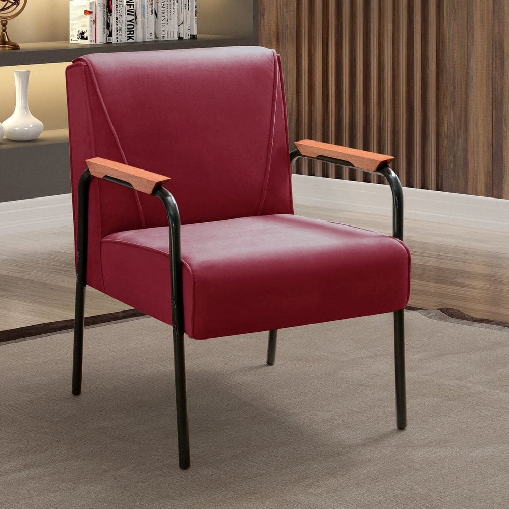 Kit 4 Poltronas Decorativas Braços Fixo Jade Bordô