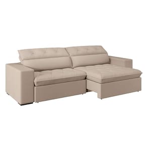 sofá 3 lugares retrátil e reclinável com usb jazz molas suede camurça 230 cm