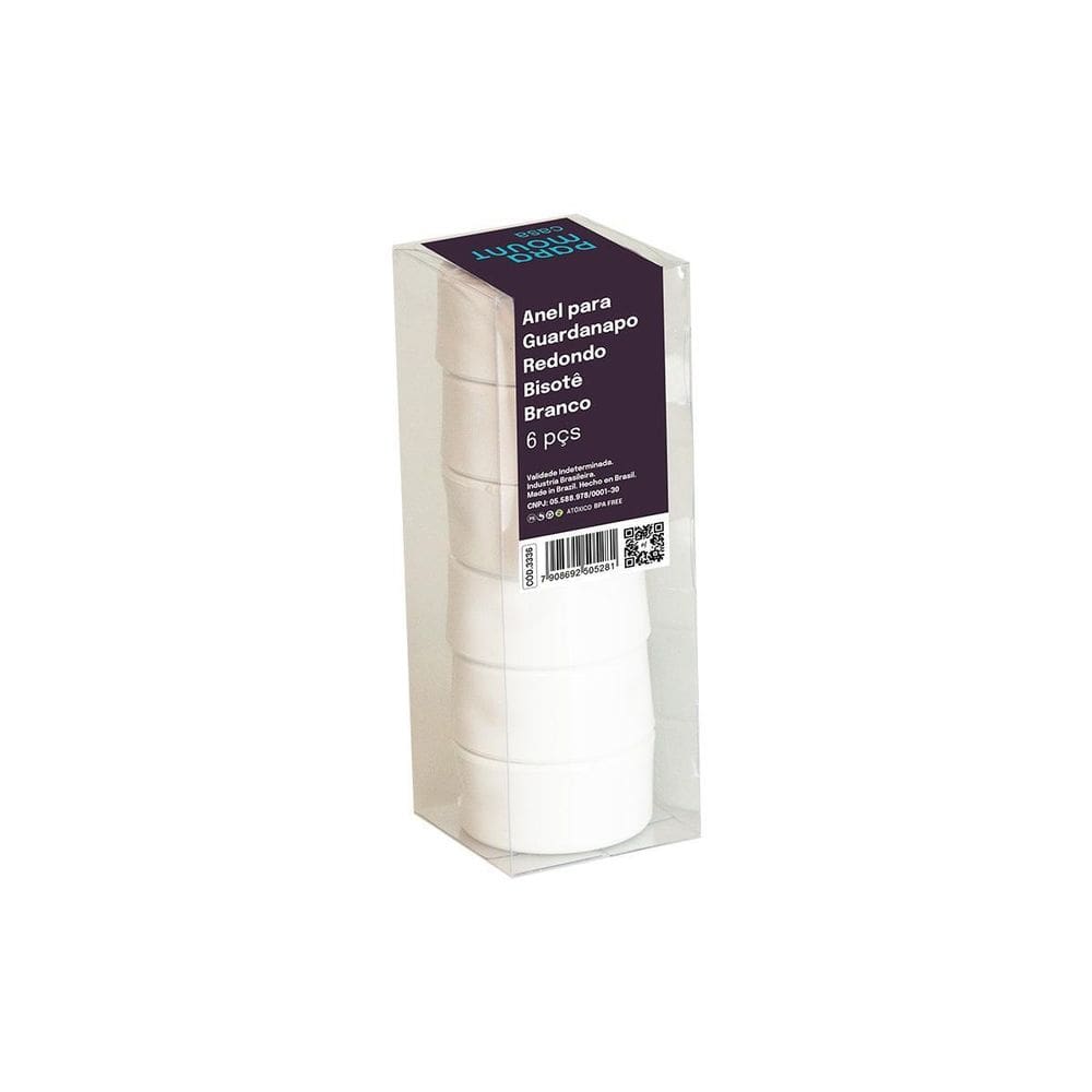 Anel Para Guardanapo Bisotê Branco Redondo 3336 Paramount