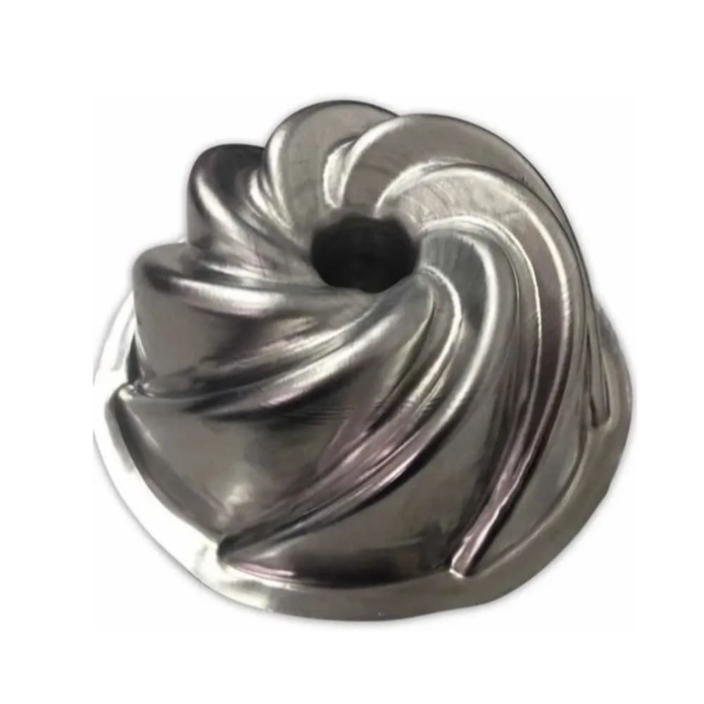 Forma Bolo Vulcão Espiral Novela (13x6cm) Em Alumínio