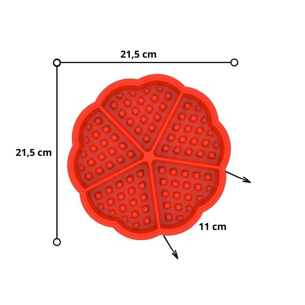 Forma Assadeira De Silicone Para Waffles Formato De Coração