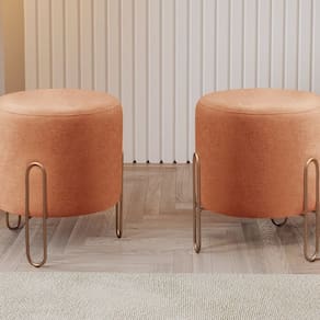 Puff Banqueta 45x50cm Mali Luxo Terracota
