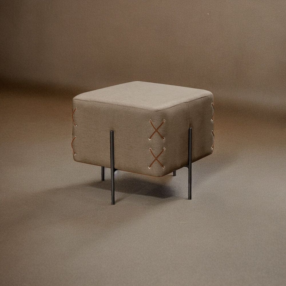 Puff Banqueta 45cm X 45cm Eros Luxo Cappuccino