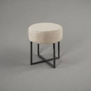 Puff Banqueta 40cm X 45cm Otávio Luxo Bege Claro