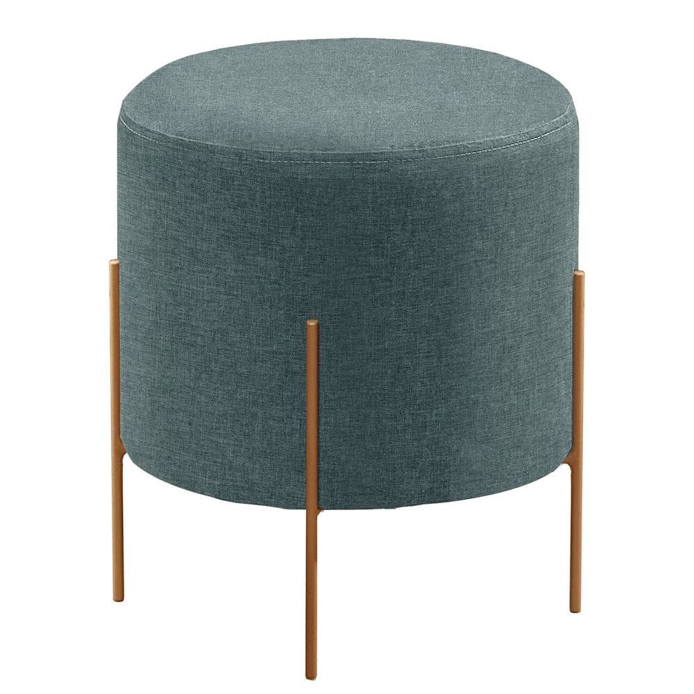 Puff Banqueta Estofado 48x40cm Luxo Odim Azul