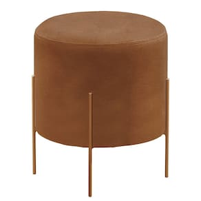 Puff Banqueta Estofado 48x40cm Luxo Odim Caramelo