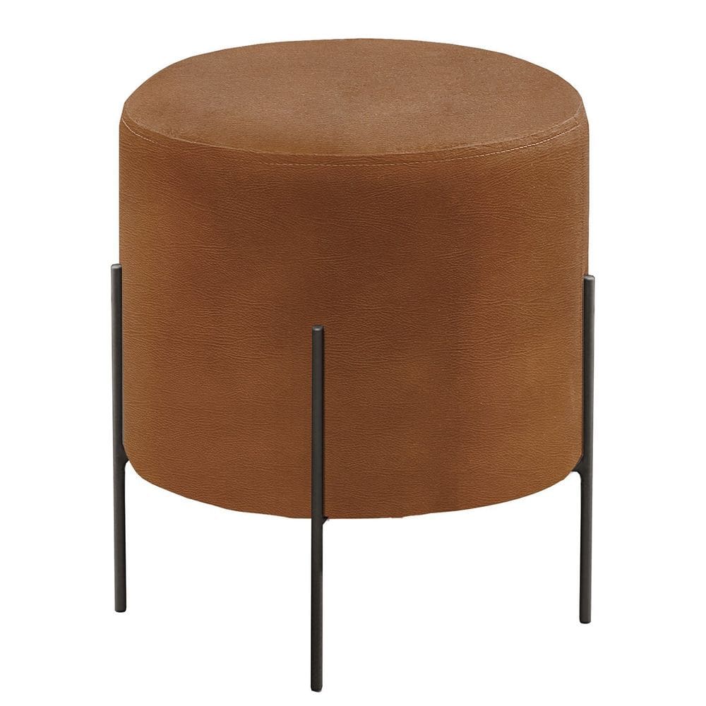 Puff Banqueta Estofado 48x40cm Luxo Odim Caramelo