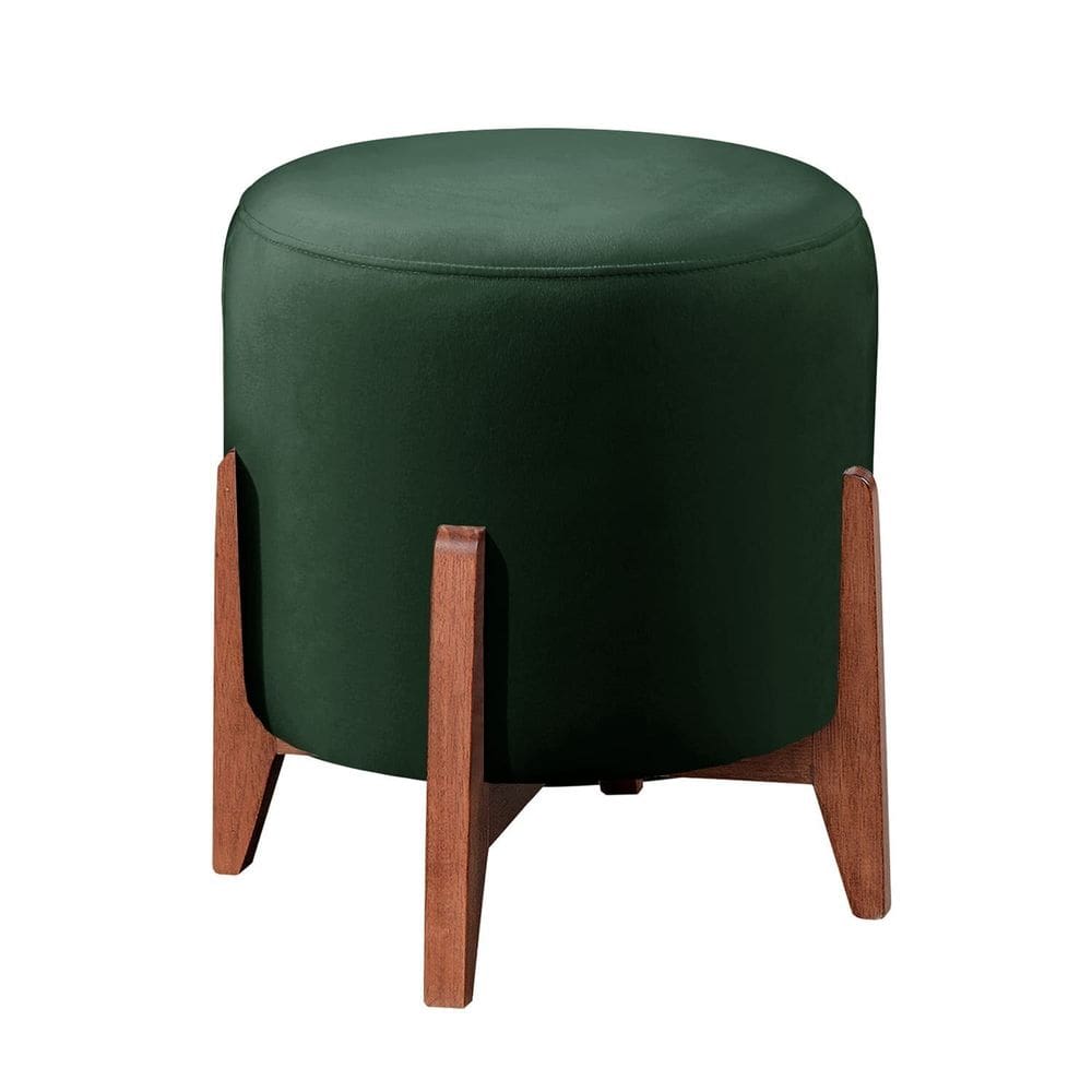Puff Banqueta Madeira Maciça Thor Luxo Verde