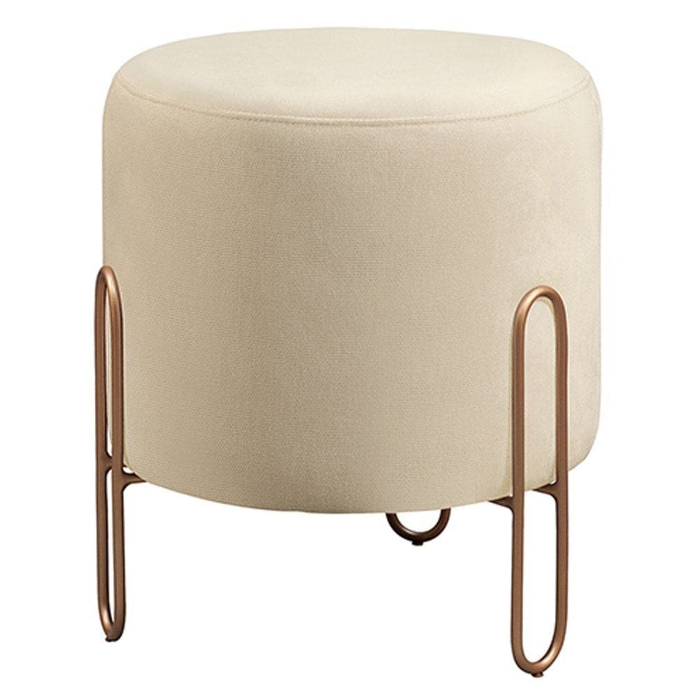 Puff Banqueta 45x50cm Mali Luxo Bege Claro