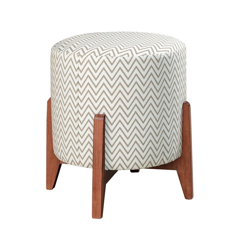 Puff Banqueta Madeira Maciça Thor Luxo Chevron