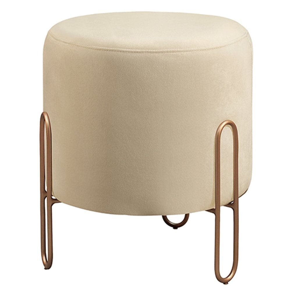 Puff Banqueta 45x50cm Mali Luxo Bege Claro