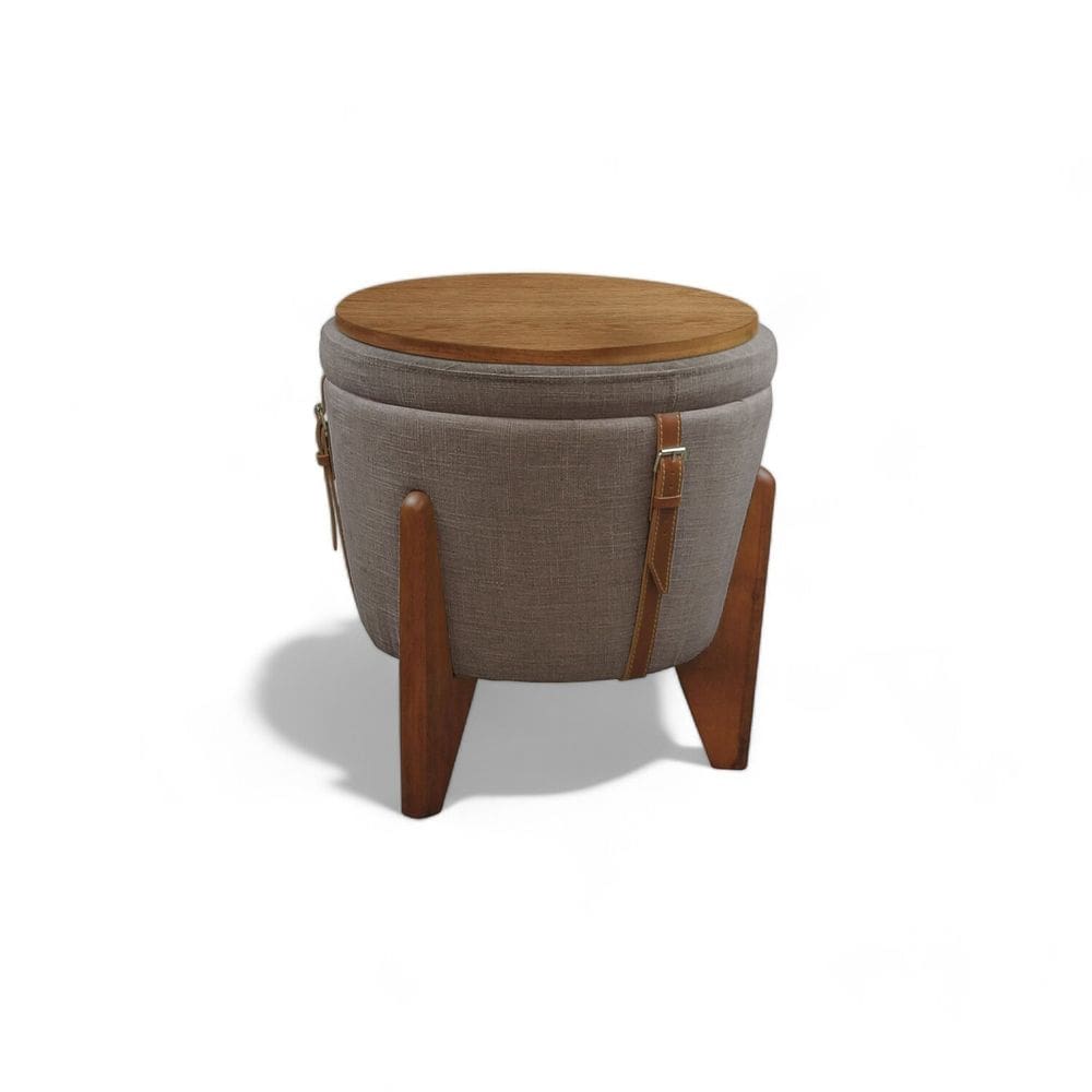 Puff Banqueta Fênix Baú Mesa Design Moderno Cappuccino