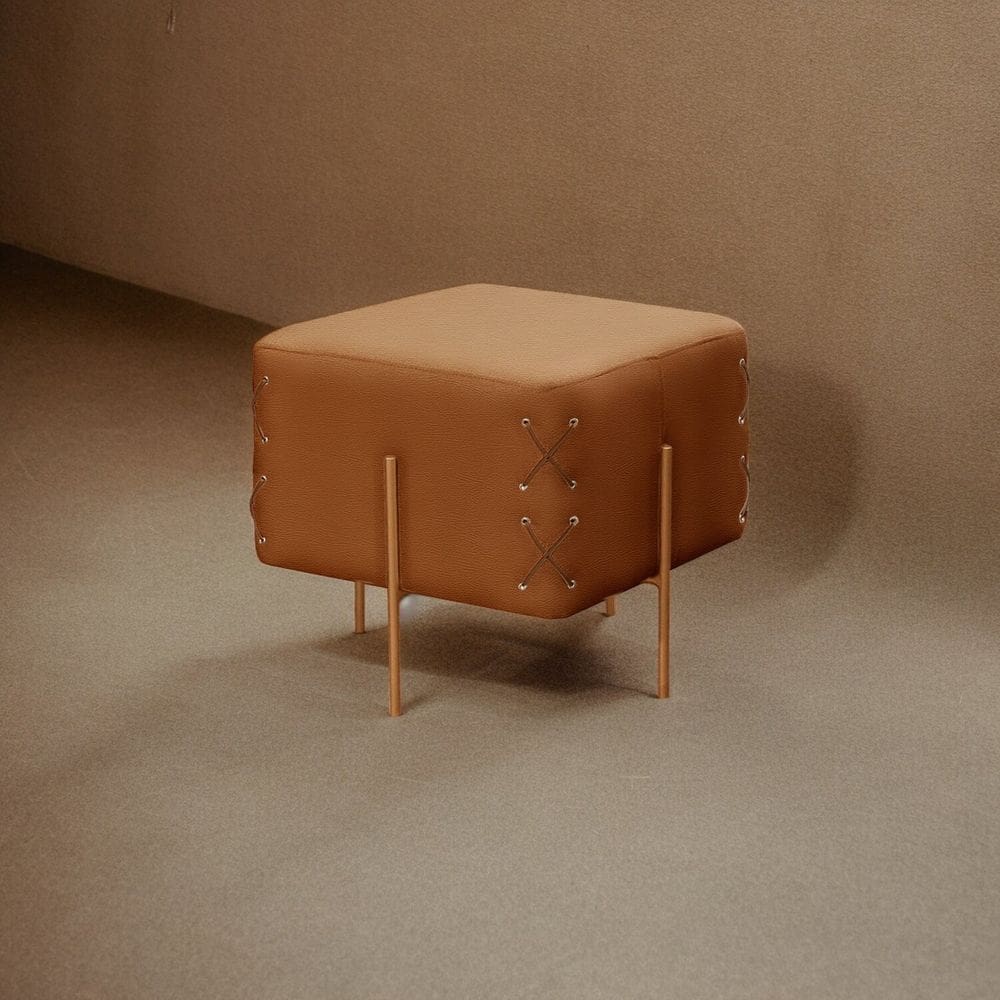 Puff Banqueta 45cm X 45cm Eros Luxo Caramelo