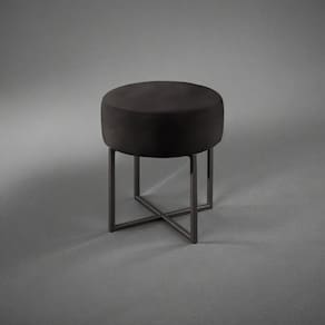 Puff Banqueta 40cm X 45cm Otávio Luxo Preto