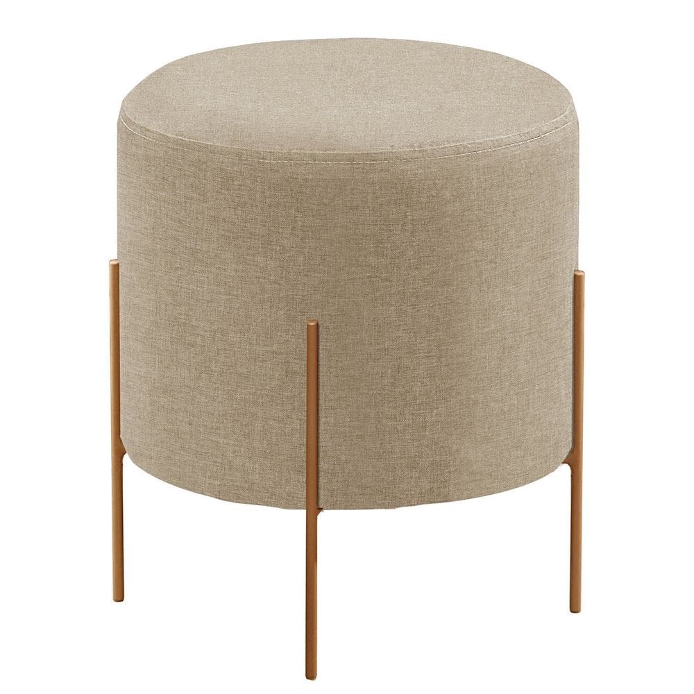 Puff Banqueta Estofado 48x40cm Luxo Odim Bege