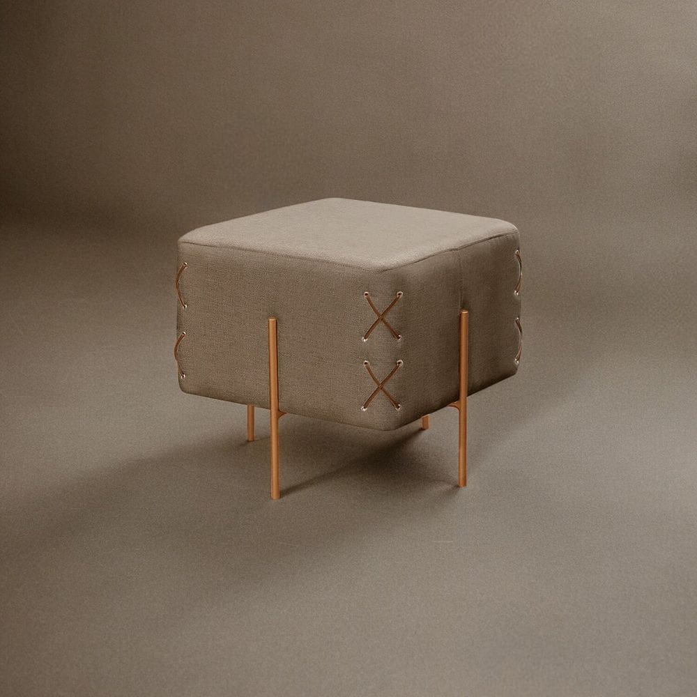 Puff Banqueta 45cm X 45cm Eros Luxo Cappuccino