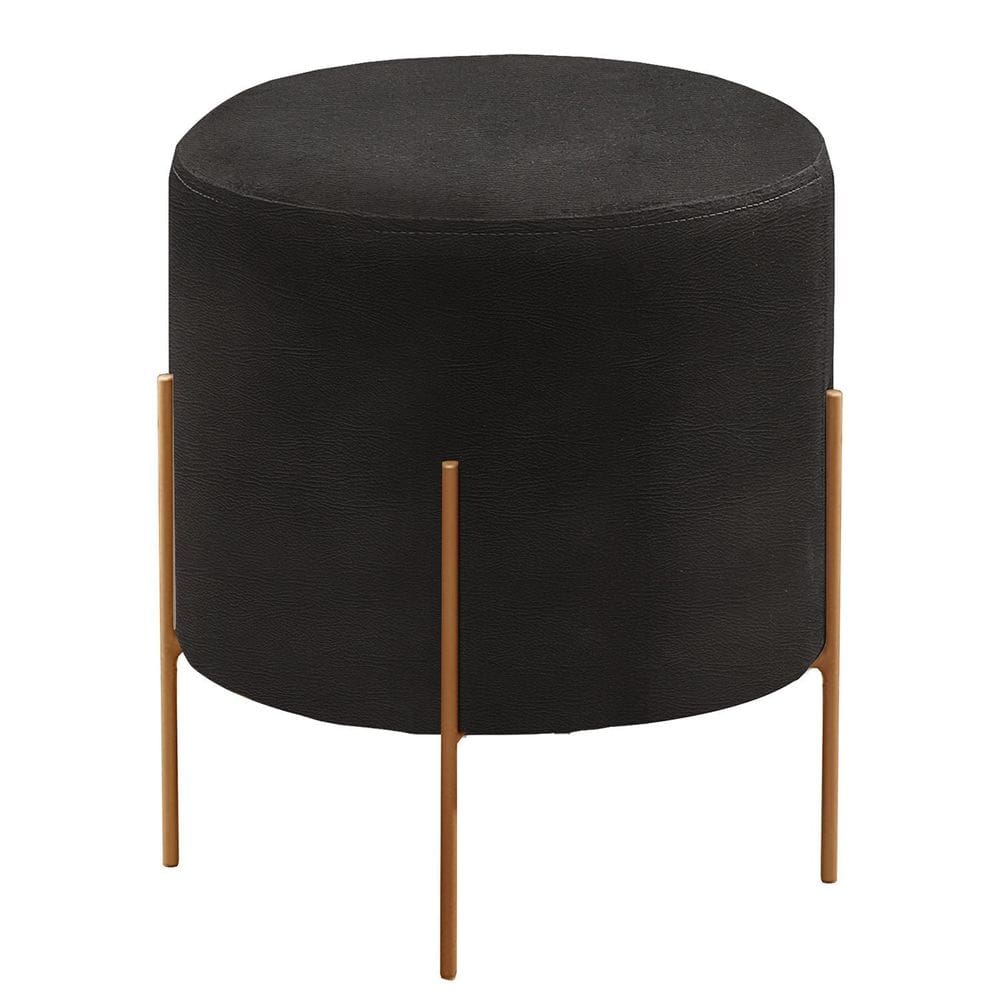 Puff Banqueta Estofado 48x40cm Luxo Odim Preto