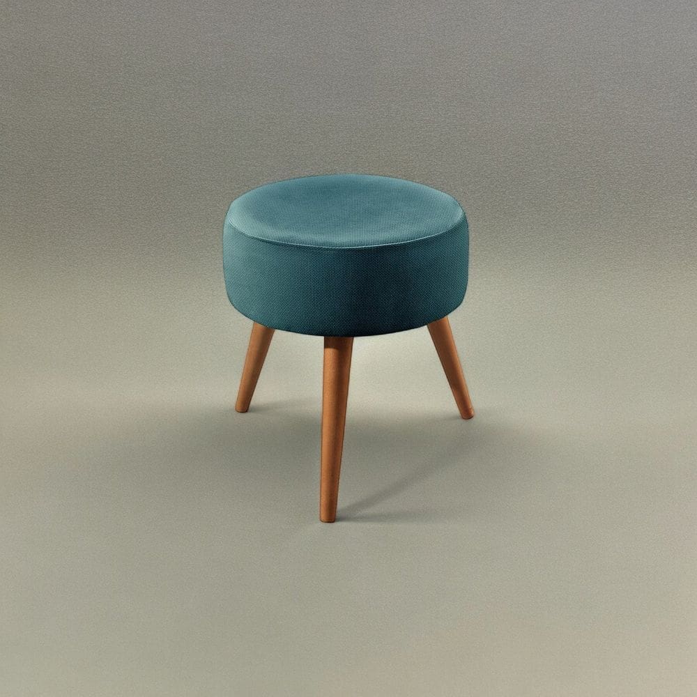 Puff Banqueta em Madeira Maciça Lippe Azul
