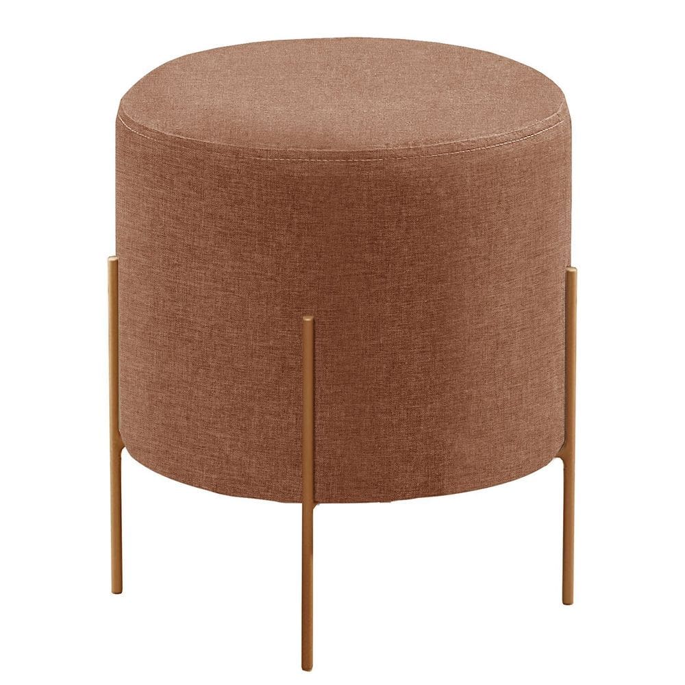 Puff Banqueta Estofado 48x40cm Luxo Odim Terracota