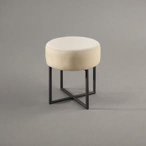 Puff Banqueta 40cm X 45cm Otávio Luxo Bege Claro