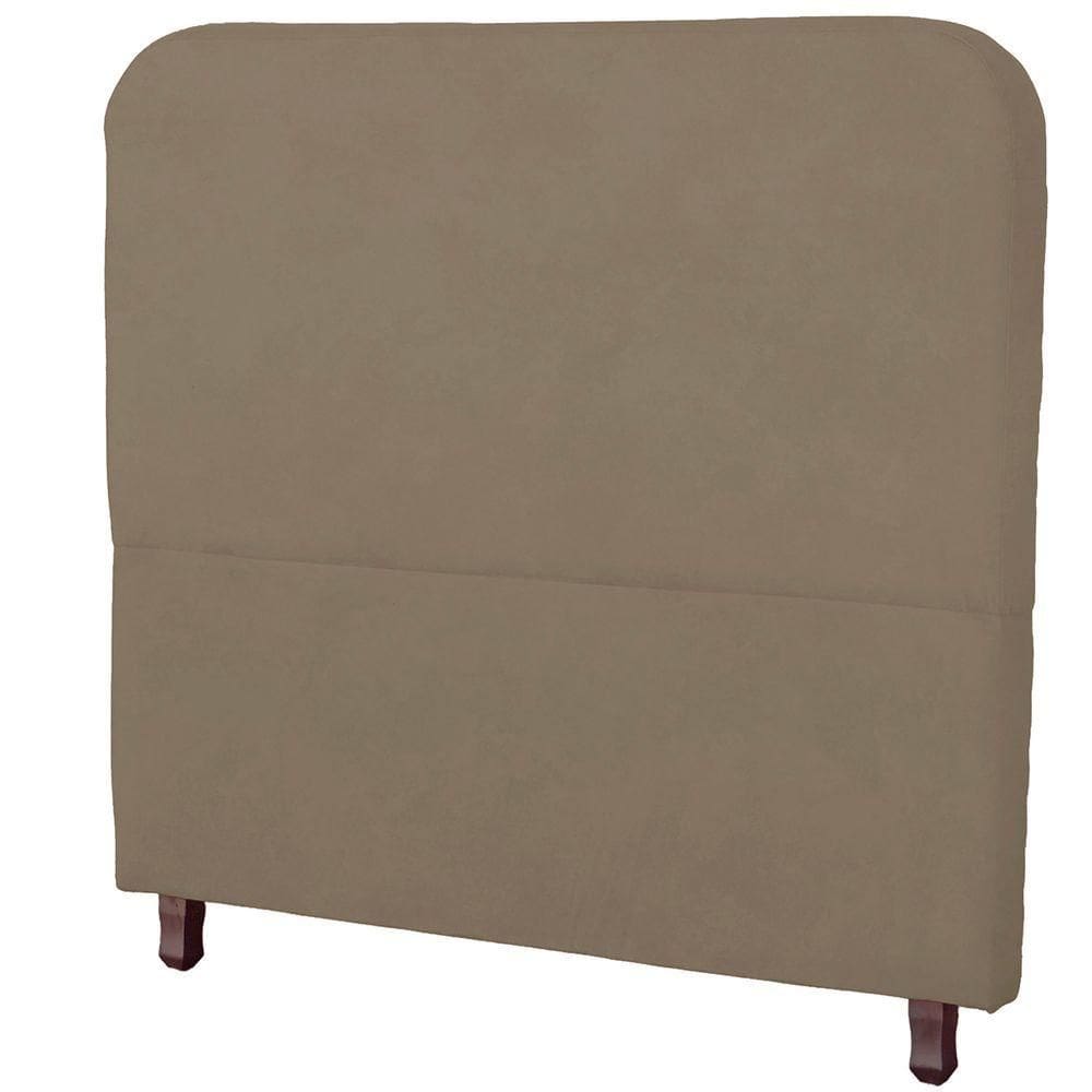 Cabeceira Casal Estofada Para Cama Box Ayla Veludo Cor Capuccino