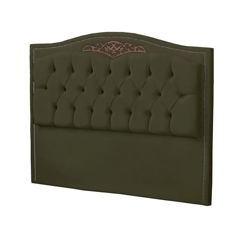 Cabeceira Casal Estofada Para Cama Box Ayla Veludo Cor Capuccino
