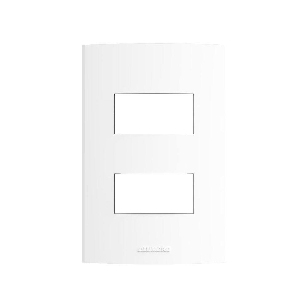 Placa 4x2 2 módulos distanciados com suporte Inova Pro Alumbra Branco